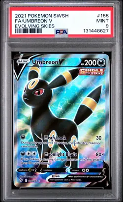 Umbreon V 188/203 Evolving Skies Pokemon PSA 9 - Image 1