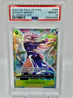 ONE PIECE JEWELRY BONNEY 2025 OP13-CARRYING ON HIS WILL #108 ALT ART PSA 10 - Image 1
