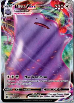 Pokemon Card - Ditto VMAX 051/072 Ultra Rare Holo Shining Fates NM - Image 1