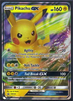Pokemon Pikachu GX JUMBO SM232 HOLO | 1 CARD + FREE PROTECTOR A23 - Image 1