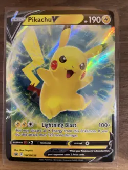 Pikachu V SWSH198 JUMBO Promo Card Holo Pokemon TCG Lightly Played - Image 1