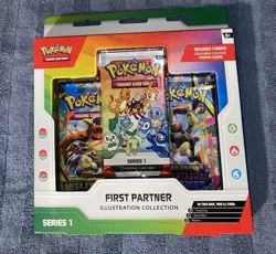 Pokemon First Partner Illustration Collection Series 1 w/ 3 Bonus Promo Cards - Image 1