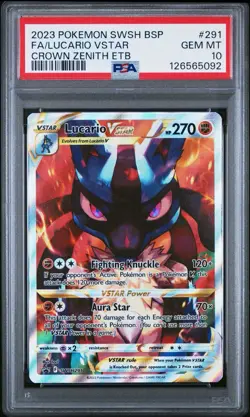 PSA 10 Lucario Vstar SWSH291 Promo Pokemon Card Crown Zenith ETB - Image 1