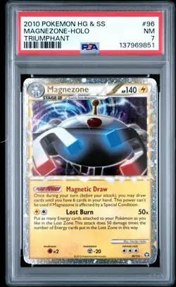 2010 POKEMON HEARTGOLD & SOULSILVER TRIUMPHANT #96 MAGNEZONE-HOLO PSA 7 - Image 1