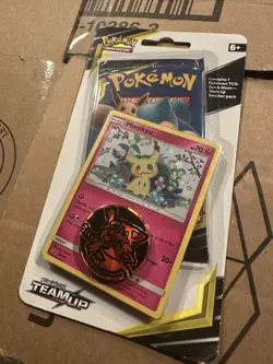 Pokemon Sun & Moon Team Up Mimikyu Promo Card SM181 Coin English TCG - Image 1