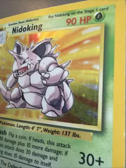 Nidoking - 11/102 - Holo Rare - Base Set - Pokemon - Vintage 1999 - WOTC - Image 2