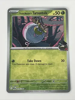 Pokemon - Team Rocket's Tarountula - 019/182 Sv10: Destined Rivals Reverse Holo - Image 1