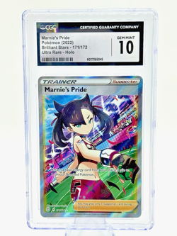 2022 Pokemon Brilliant Stars Ultra Rare Holo MARNIE'S PRIDE 171/172 CGC 10 GEM - Image 1