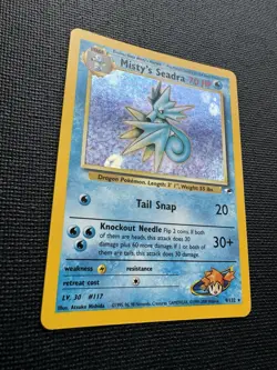 Pokemon Misty’s Seadra 9/132 Holo Rare Gym Heroes WOTC - Image 2