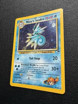 Pokemon Misty’s Seadra 9/132 Holo Rare Gym Heroes WOTC - Image 3