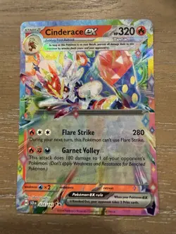 Pokemon Cinderace ex 028/142 Sv07: Stellar Crown Holo (NM) - Image 1
