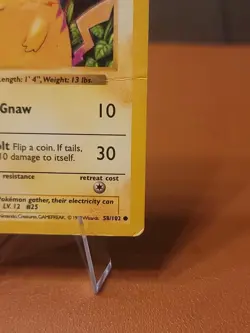 Pikachu - 58/102 - Pokemon Base Set (Shadowless) Yellow Cheeks DMG CREASED - Image 4