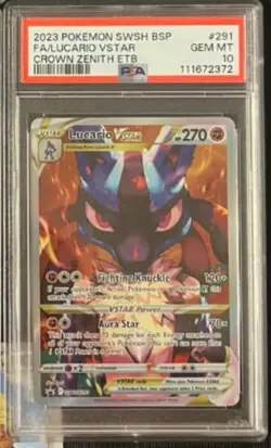 Pokemon Lucario VSTAR SWSH291 Full Art Promo Holo Crown Zenith PSA 10 - Image 1