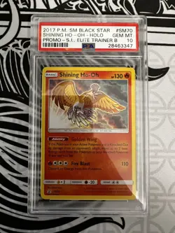 2017 Pokemon SM Black Star Promo #SM70 Shining Ho-Oh-Holo PSA 10 - Image 1