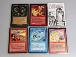 Magic The Gathering 5 Card Set Pyroblast Kurenha Mystic Remora Used - Image 1