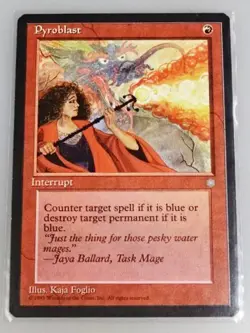 Magic The Gathering 5 Card Set Pyroblast Kurenha Mystic Remora Used - Image 3