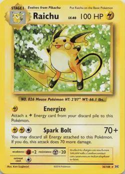 Raichu (XY Evolutions) 36/108 Rare Deck Exclusives Pokemon Near Mint - Image 1