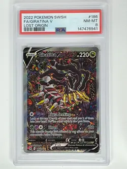 2022 Pokemon SWSH Lost Origin Giratina V Alternate Art 186/196 PSA 8 - Image 1