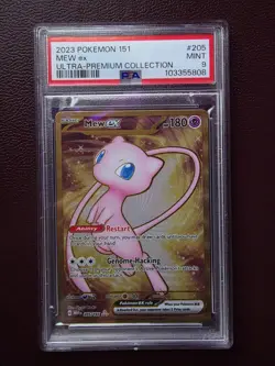 PSA 9 Mew ex 205/165 (Metal Hyper Rare Gold)-Pokemon 2023 Scarlet&Violet 151 UPC - Image 1