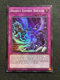 YuGiOh! - Deadly Zombie Breath MZMU-EN010 Super Rare 1st Edition Near Mint - Image 1