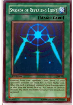 Lightly Played Swords of Revealing Light - LOB-101 - Super Rare - Unlimited Edit - Image 1