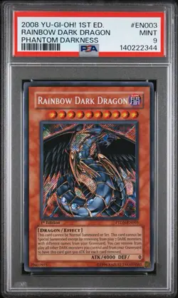 2008 Yu-Gi-Oh! Rainbow Dark Dragon PTDN 1st Edition Secret Rare PSA 9 - Image 1