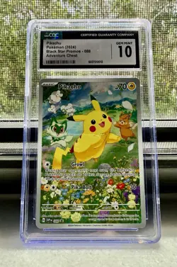 Pokemon Pikachu 088 Black Star Promo Full Art Card CGC 10 - Image 1