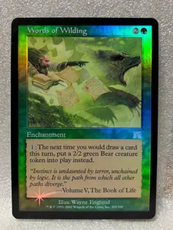 MTG Words of Wilding Foil English Onslaught Card Playable Condition - Image 1