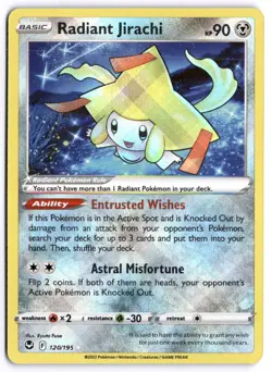 Radiant Jirachi 120/195 Silver Tempest Ultra Rare Holo Pokemon Card - Image 1