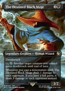 [1x] The Destined Black Mage - Foil - Borderless Near Mint, English UB: Final Fa - Image 1