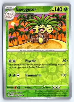 Exeggutor 103/165 Uncommon 151 Pokemon Reverse Holo NM - Image 1