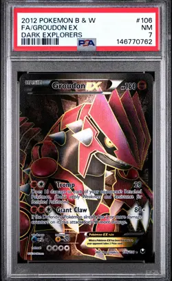 2012 POKEMON BLACK & WHITE DARK EXPLORERS #106 FA/GROUDON EX PSA 7 *NEW CERT - Image 1