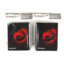 MTG Card Sleeves MANA MINIMALIST Red Mana Symbol 2 Pack Used - Image 1