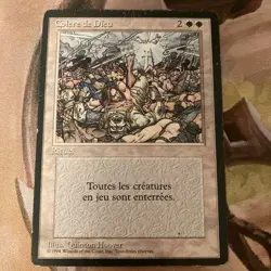 MTG FBB Wrath of God French Heavy Played Old School Collectible Card - Image 1