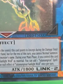 Yugioh Salamangreat Sunlight Wolf LD10-EN000 Ghost Rare 1st Edition NM - Image 5