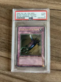 2002 Yu-Gi-Oh! Metal Raiders 1st Edition #129 Seven Tools Of Bandit PSA 9 - Image 1
