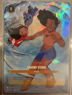Disney Lorcana Winterspell Raging Storm Enchanted Holo Card 225 Lilo Stitch - Image 1