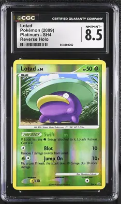 CGC 8.5 NM/MINT+ Lotad SH4 Platinum Reverse Holo Pokemon Card - Image 1