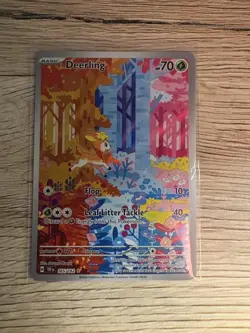 Pokemon TCG Deerling TEF 165/162 IR Temporal Forces Illustration Rare Card - Image 1