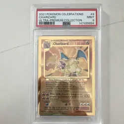 Pokemon TCG 2021 Celebrations Charizard Metal Card 004/102 Holo PSA 9 - Image 1