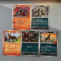 Houndoom & Houndour Dark Fire Type Pokemon TCG Lot 5 Regular/Rare Holo ENG Cards - Image 1