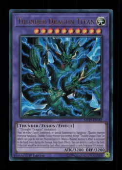 THUNDER DRAGON TITAN MP19-EN182 2019 GOLD SARCOPHAGUS TIN MEGA PACK YU-GI-OH LP - Image 1