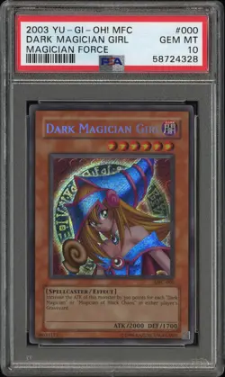 2003 YUGIOH MAGICIAN'S FORCE #000 DARK MAGICIAN GIRL SECRET RARE PSA 10 *LOW POP - Image 1
