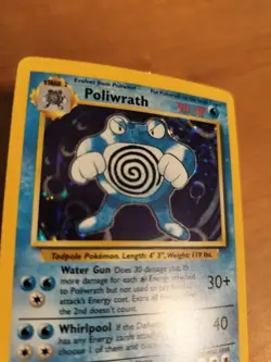 Poliwrath 13/102 Unlimited Base Set Holo Pokemon Card LP - Image 3