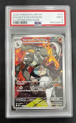 Pokemon Destined Rivals Team Rockets Houndoom 191/182 Illustration Rare PSA 9 - Image 1