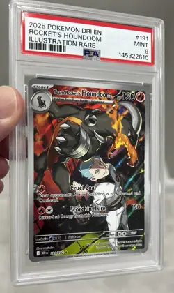 Pokemon Destined Rivals Team Rockets Houndoom 191/182 Illustration Rare PSA 9 - Image 3