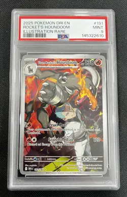 Pokemon Destined Rivals Team Rockets Houndoom 191/182 Illustration Rare PSA 9 - Image 4