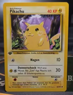 PIKACHU 1999 Pokemon TCG 1st Edition Germany #58/102 YELLOW CHEEKS ***CONDITION - Image 1