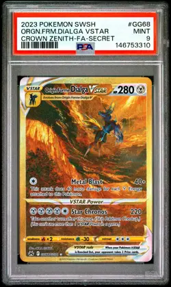 Pokemon Origin Forme Dialga VSTAR (Secret) GG68/GG70 Crown Zenith - PSA 9 - Image 1