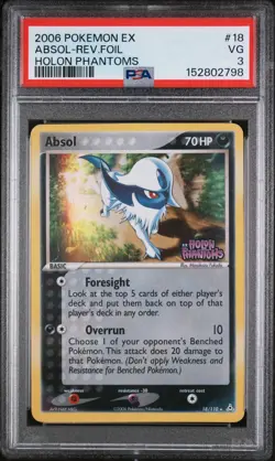 Pokemon Absol EX 18/110 Holon Phantoms Rare Reverse Holo PSA 3 - Image 1